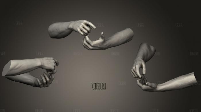 Male Hands 1825 stl model for CNC